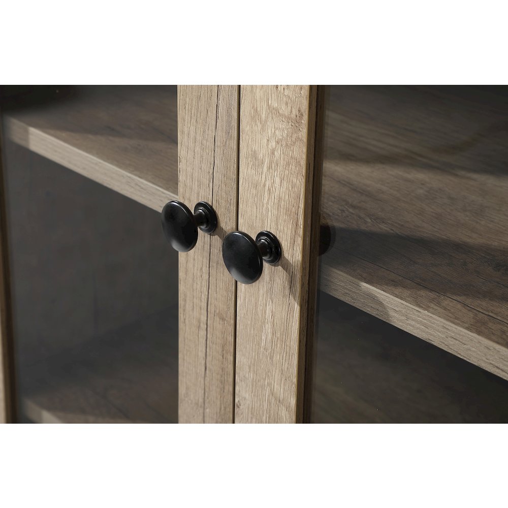 24 Inch Bath Storage Glass Cabinet  in Natural Oak. Picture 4