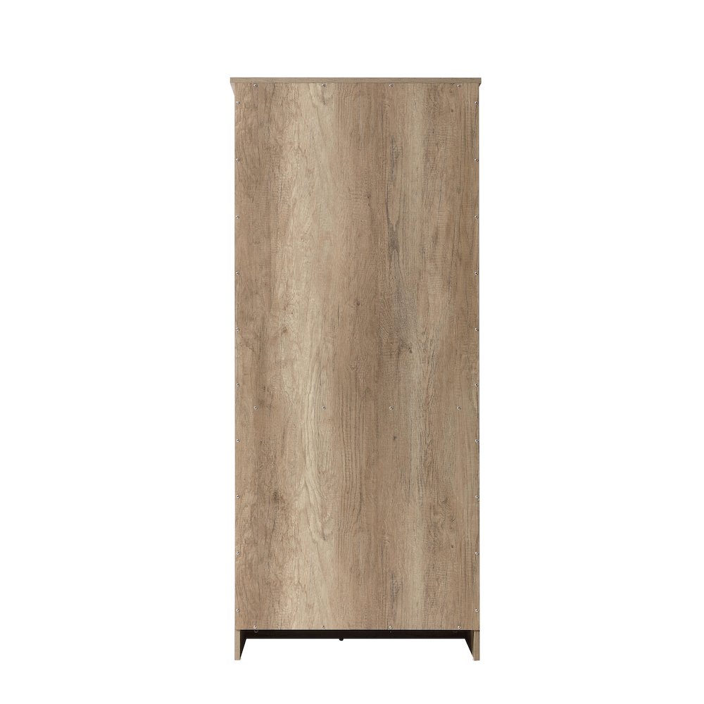 28 Inch Bath Storage Glass Cabinet  in Natural Oak. Picture 7
