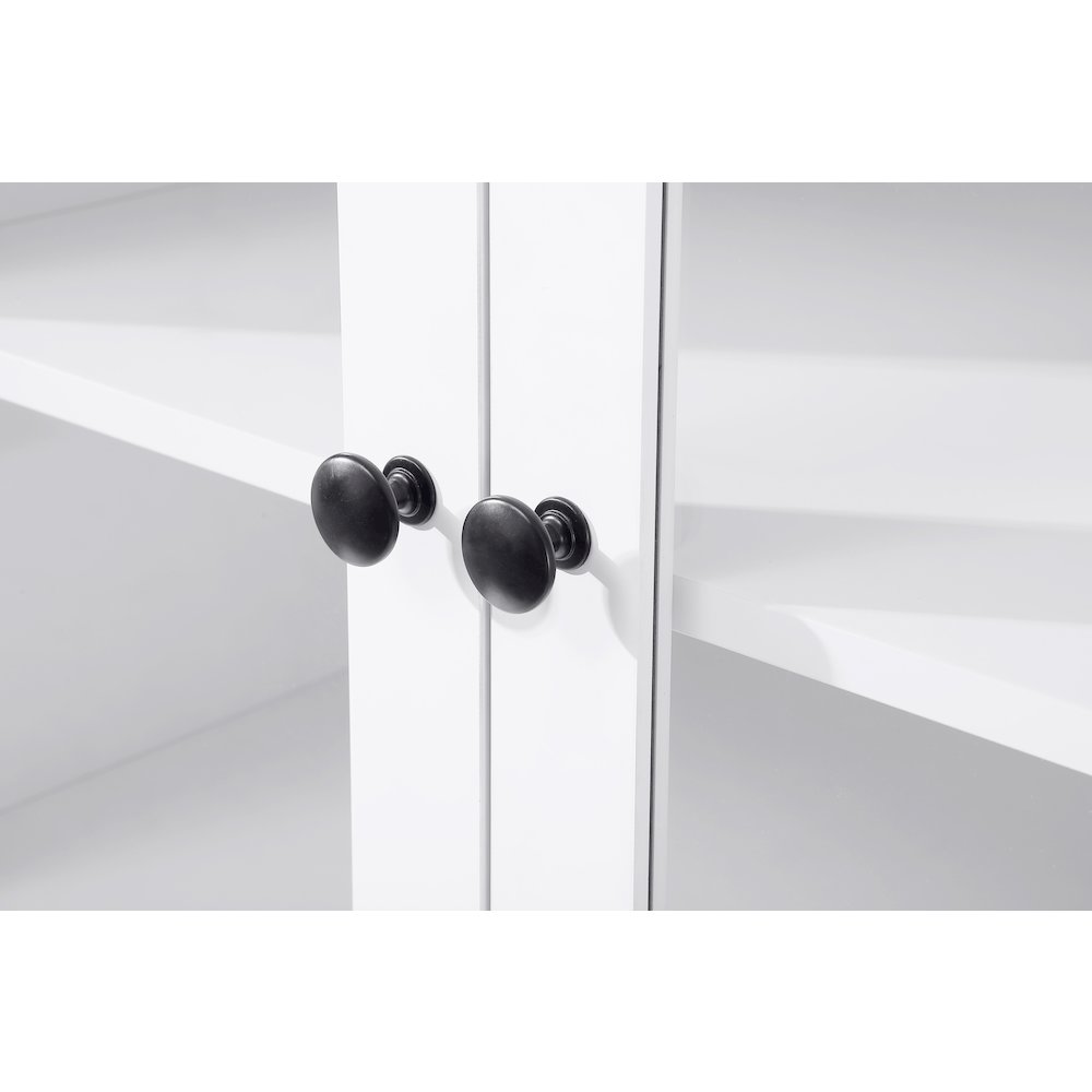28 Inch Bath Storage Glass Cabinet  in White. Picture 4