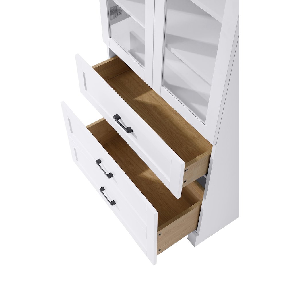 28 Inch Bath Storage Glass Cabinet  in White. Picture 5