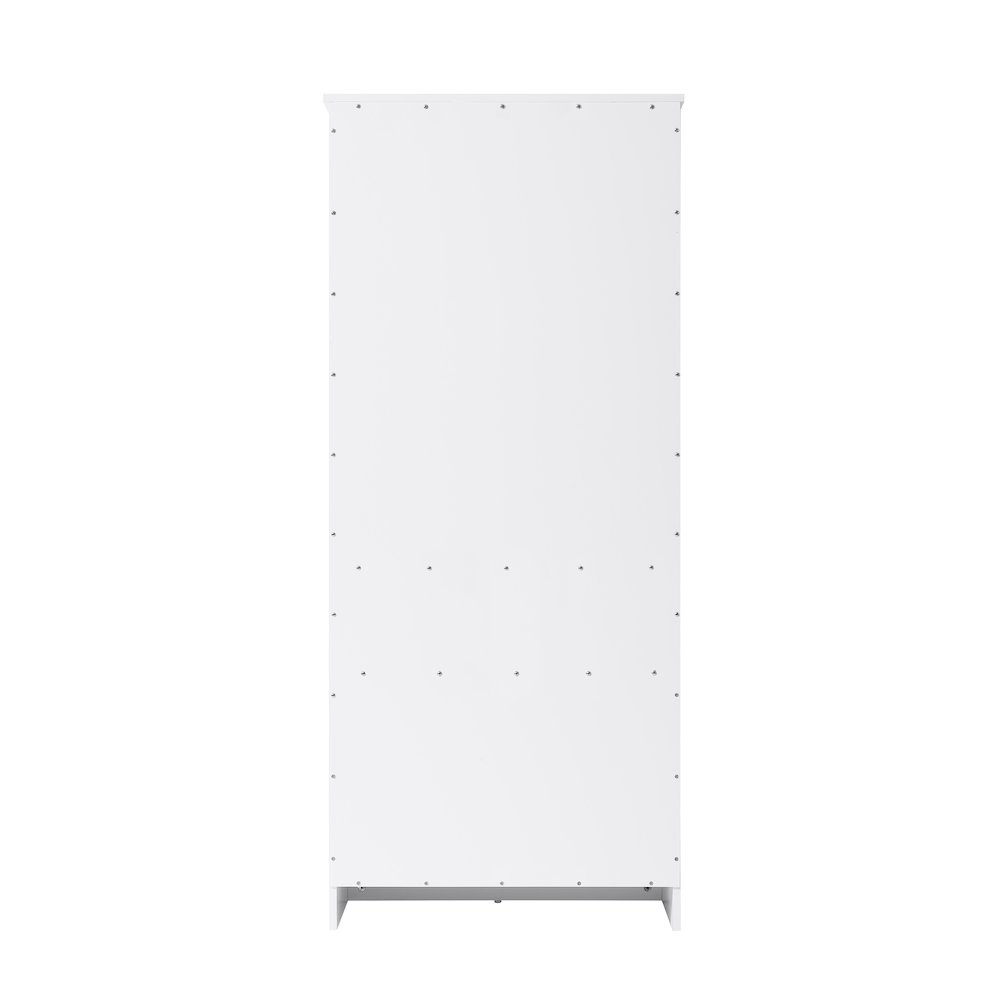 28 Inch Bath Storage Glass Cabinet  in White. Picture 7