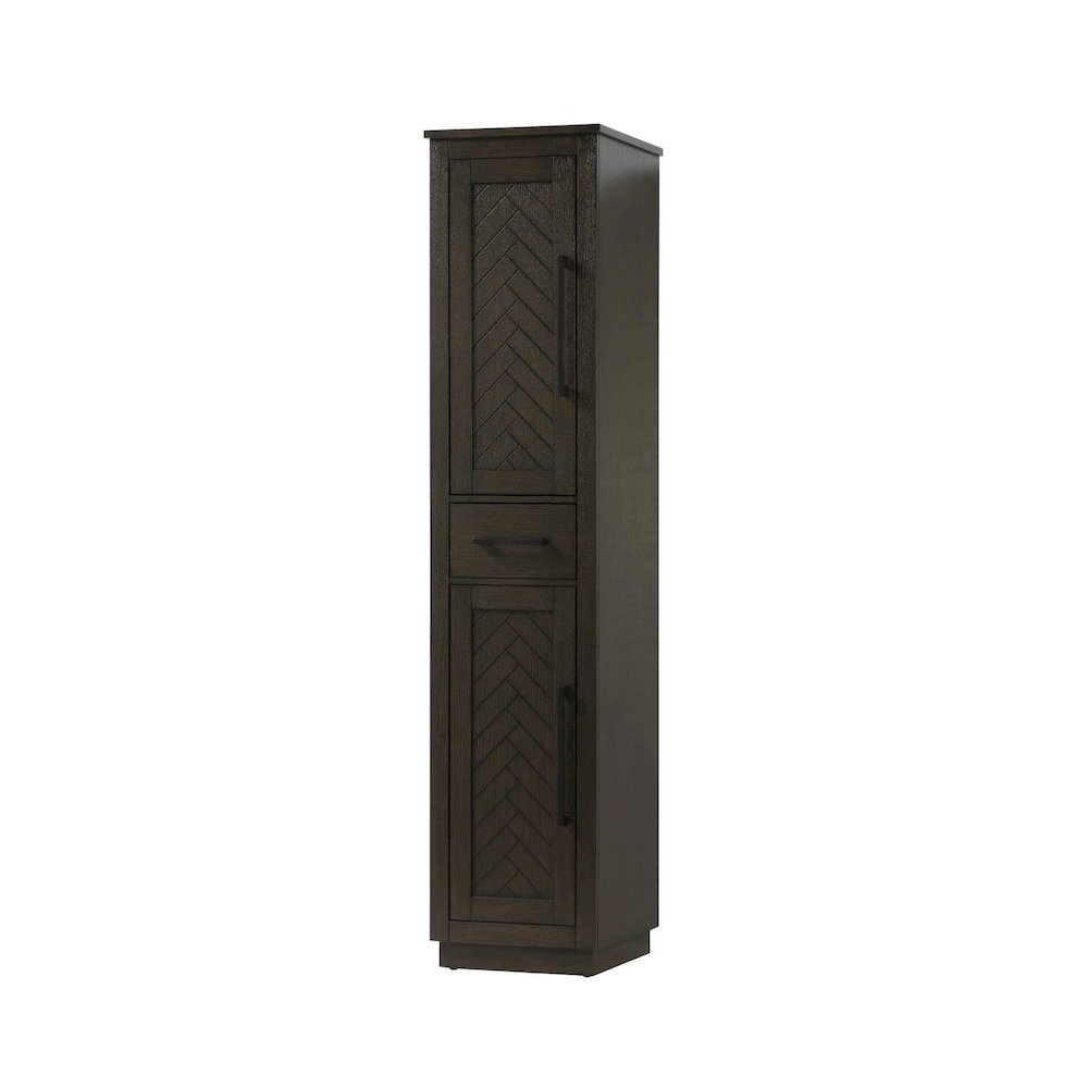 16 inch Bath Storage Cabinet in Chocolate Oak. Picture 1