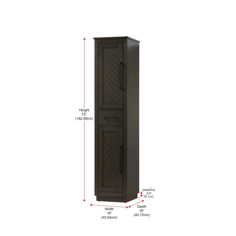 16 inch Bath Storage Cabinet in Chocolate Oak. Picture 9