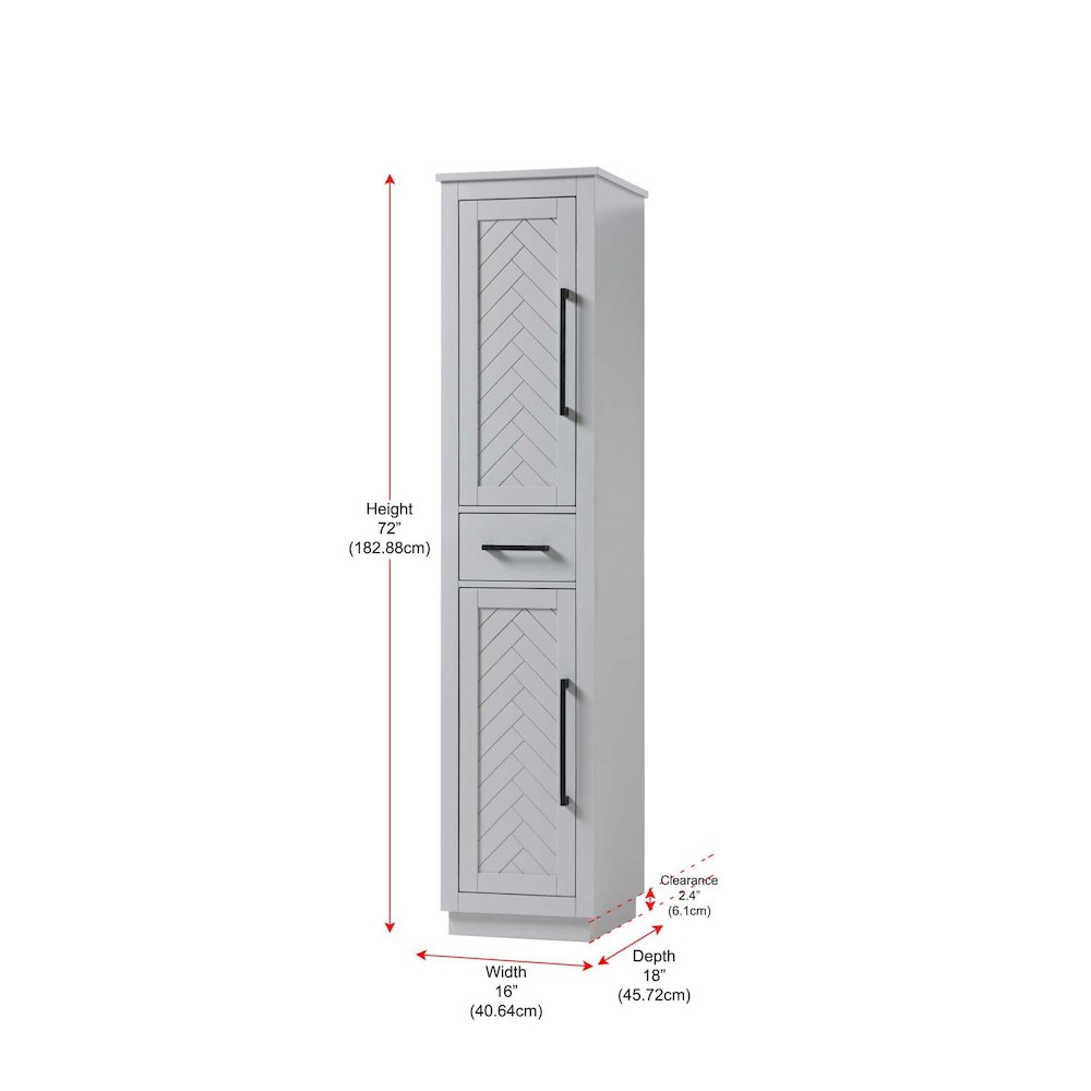 16 inch Bath Storage Cabinet in Grey. Picture 8
