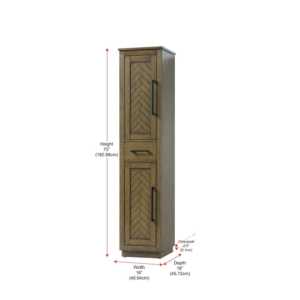 16 inch Bath Storage Cabinet in Hazel Oak. Picture 9