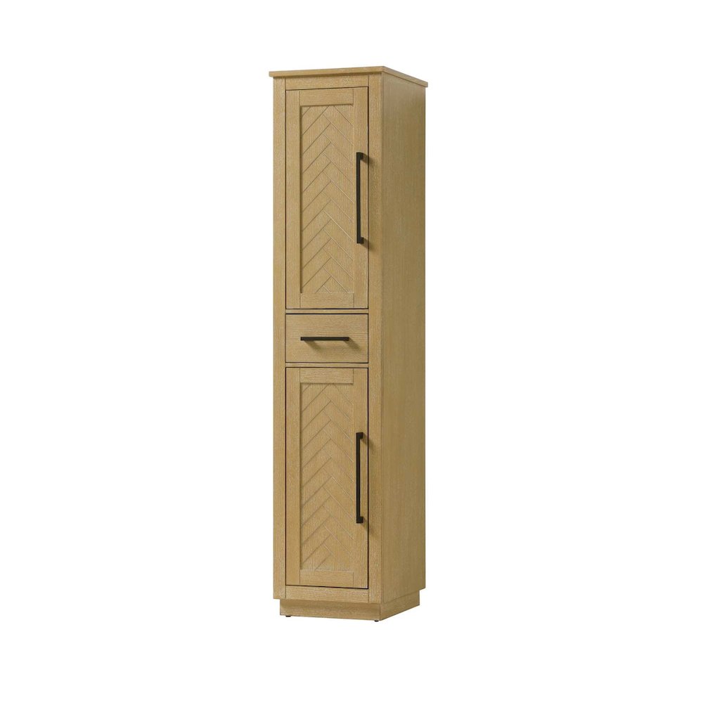 16 inch Bath Storage Cabinet in Linen oak. Picture 1
