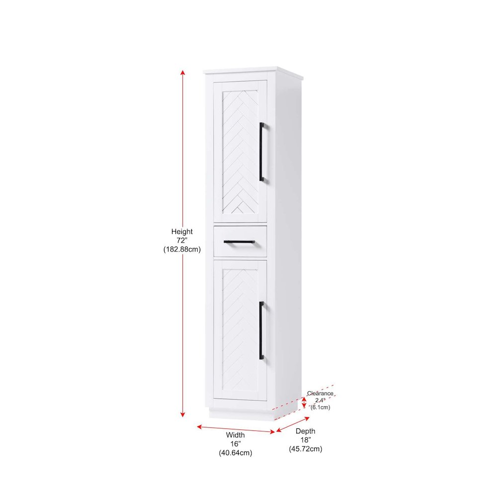 16 inch Bath Storage Cabinet in White. Picture 8