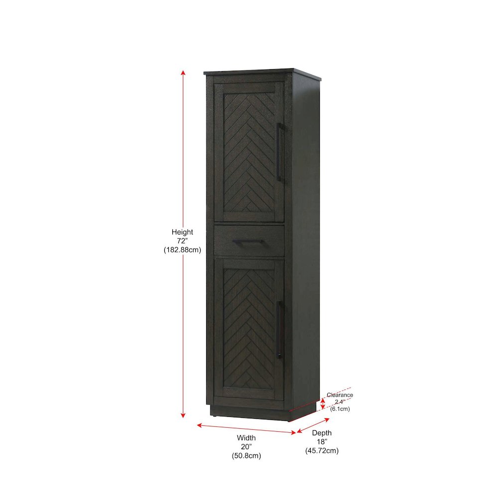 20 inch Bath Storage Cabinet in Chocolate Oak. Picture 9