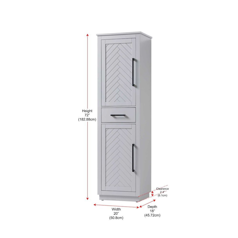 20 inch Bath Storage Cabinet in Grey. Picture 8