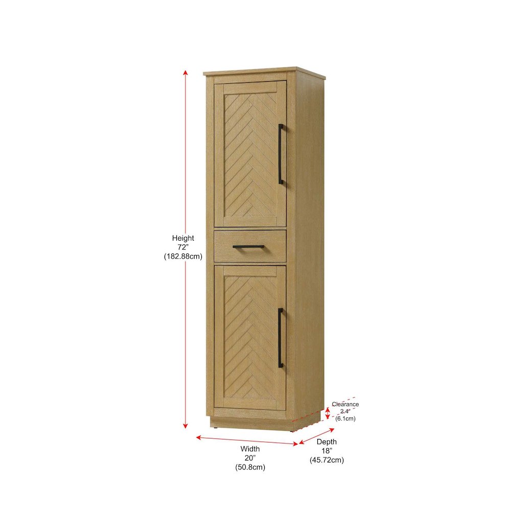 20 inch Bath Storage Cabinet in Linen oak. Picture 9