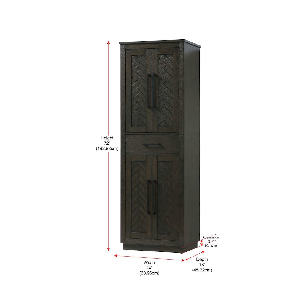 24 inch Bath Storage Cabinet in Chocolate Oak. Picture 9