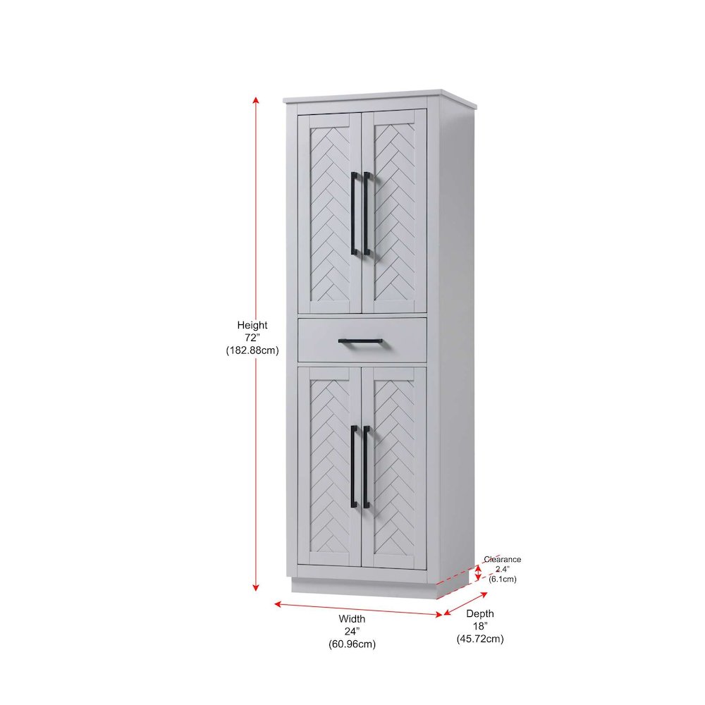 24 inch Bath Storage Cabinet in Grey. Picture 8