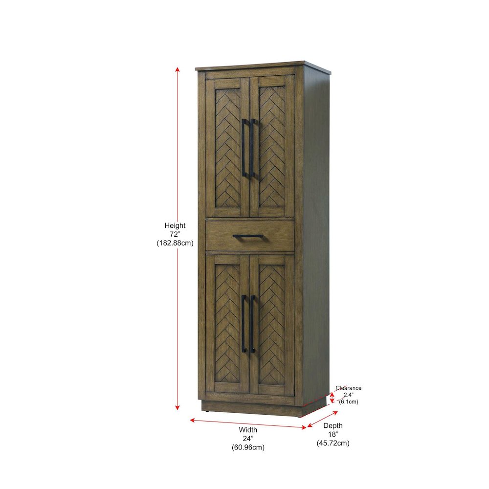 24 inch Bath Storage Cabinet in Hazel Oak. Picture 9