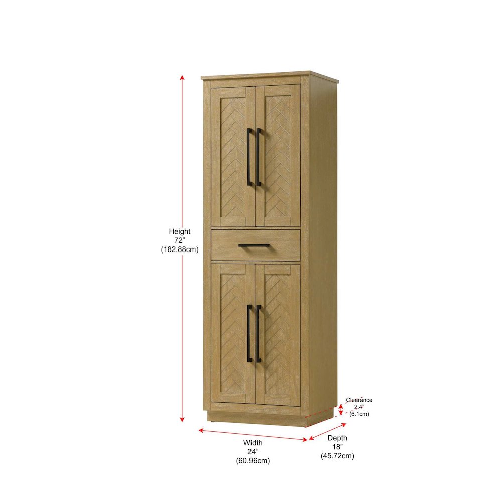 24 inch Bath Storage Cabinet in Linen oak. Picture 9