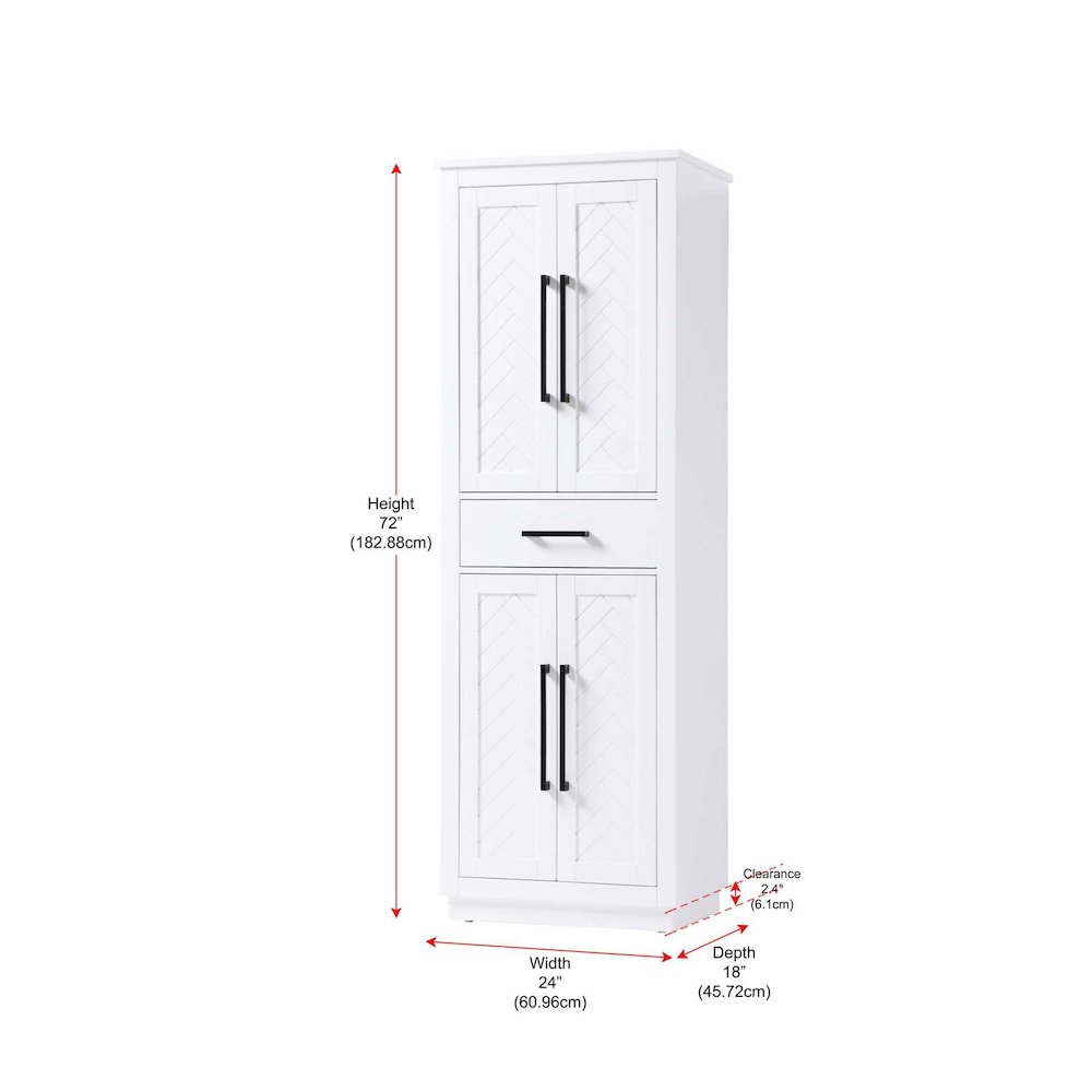 24 inch Bath Storage Cabinet in White. Picture 8
