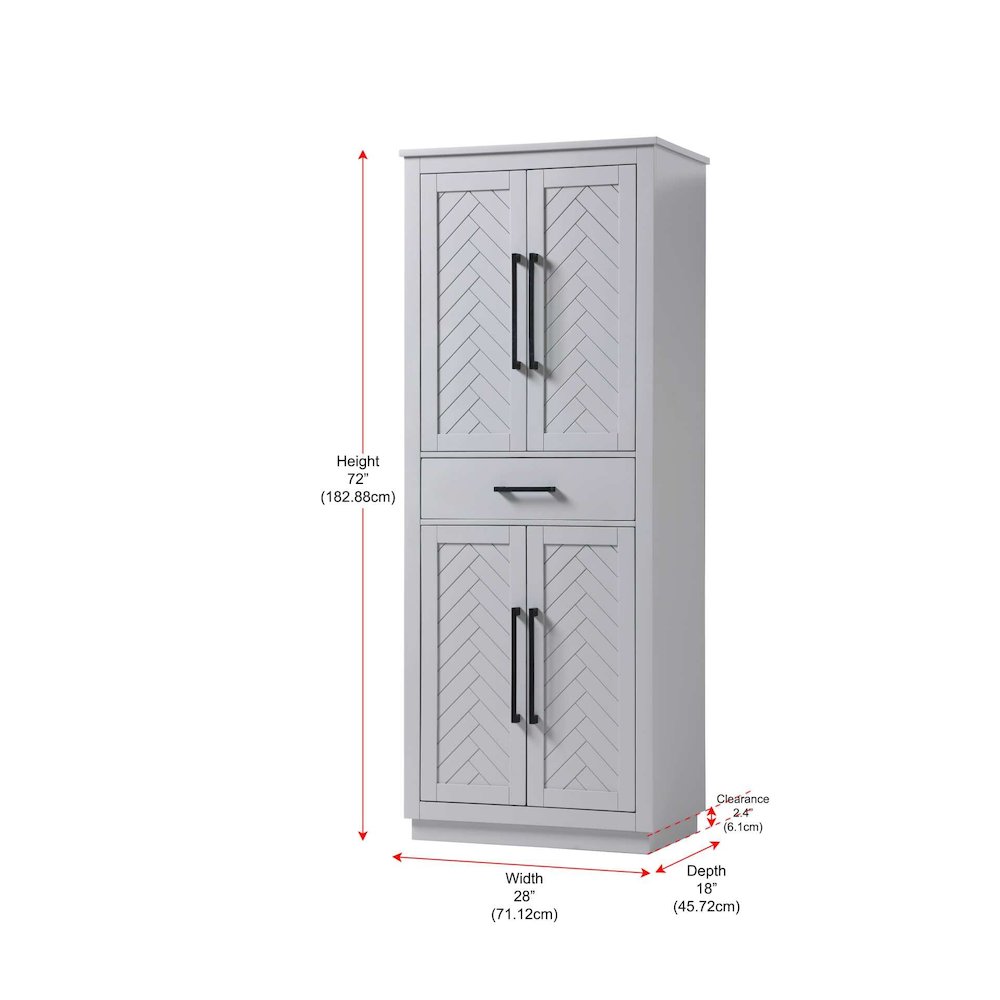 28 inch Bath Storage Cabinet in Grey. Picture 8