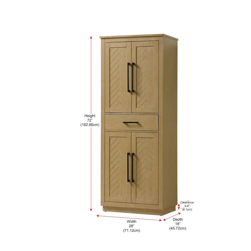 28 inch Bath Storage Cabinet in Linen oak. Picture 9