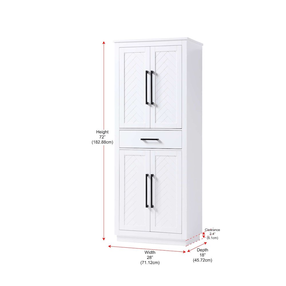 28 inch Bath Storage Cabinet in White. Picture 8