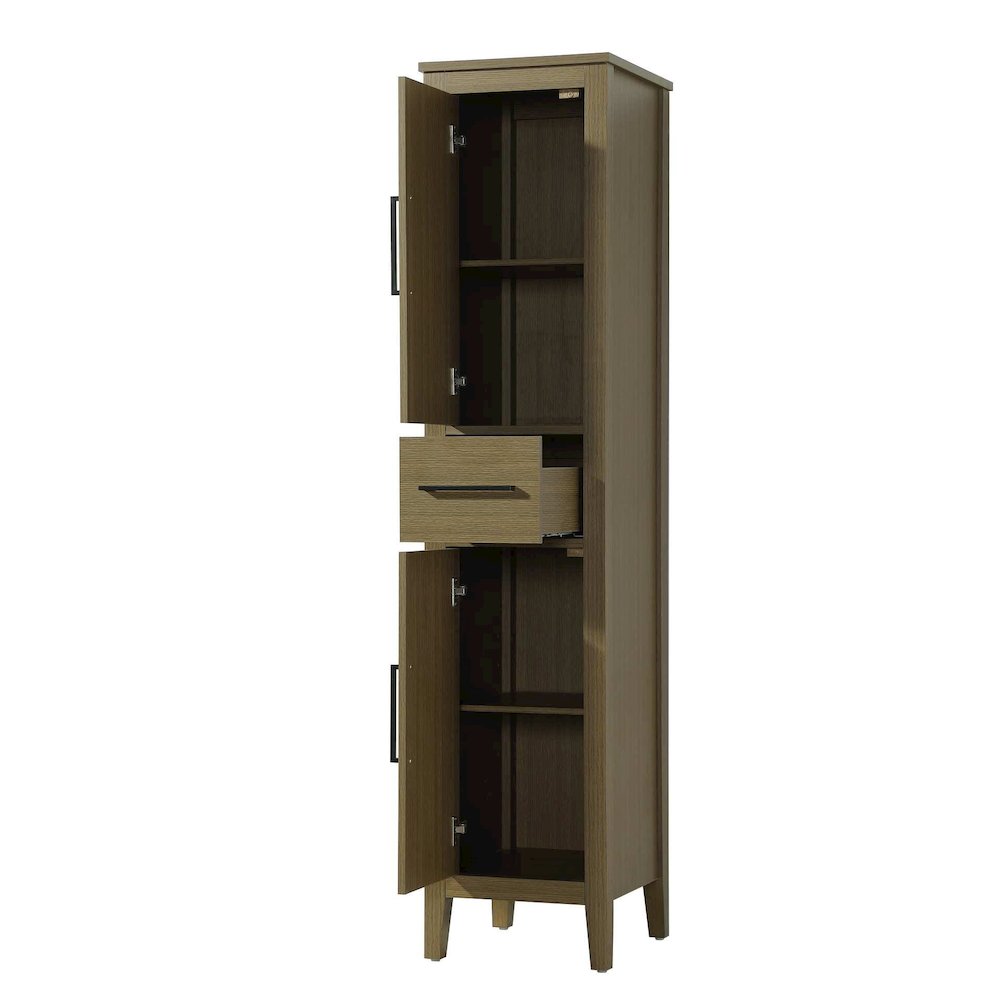 16 Inch Bath Storage Cabinet in Chestnut Brown. Picture 2