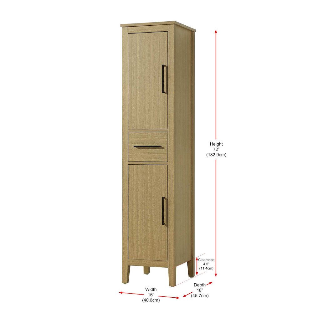 16 Inch Bath Storage Cabinet in Honey Brown. Picture 8