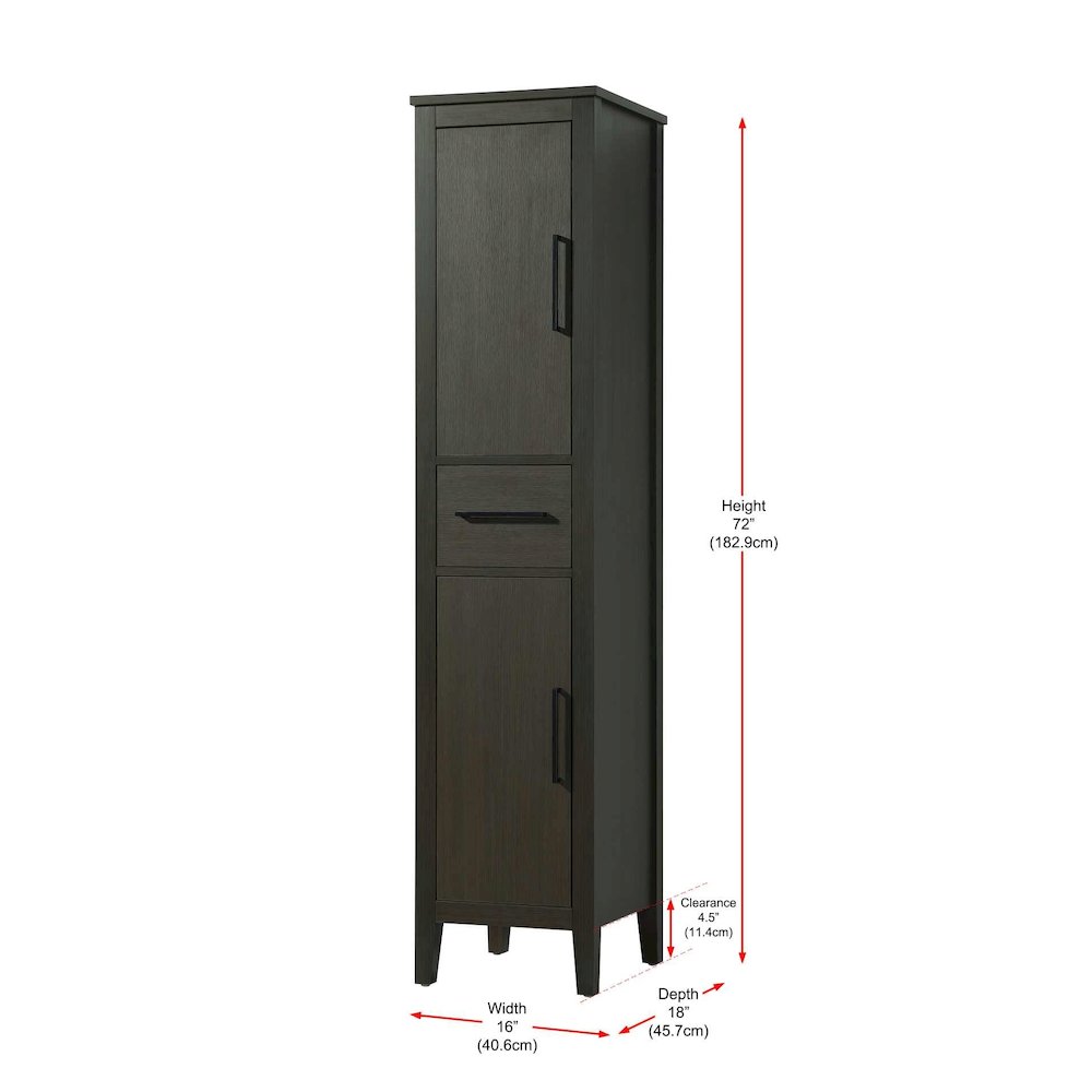 16 Inch Bath Storage Cabinet in Mocha Brown. Picture 8