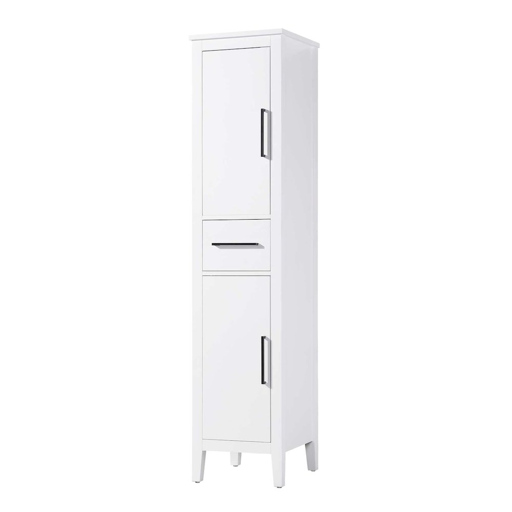 16 Inch Bath Storage Cabinet in White. Picture 1