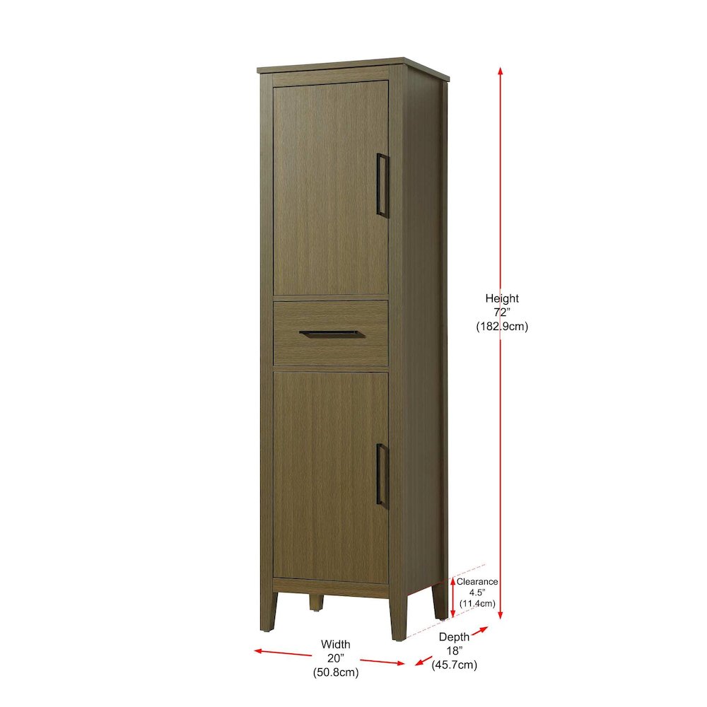20 Inch Bath Storage Cabinet in Chestnut Brown. Picture 8
