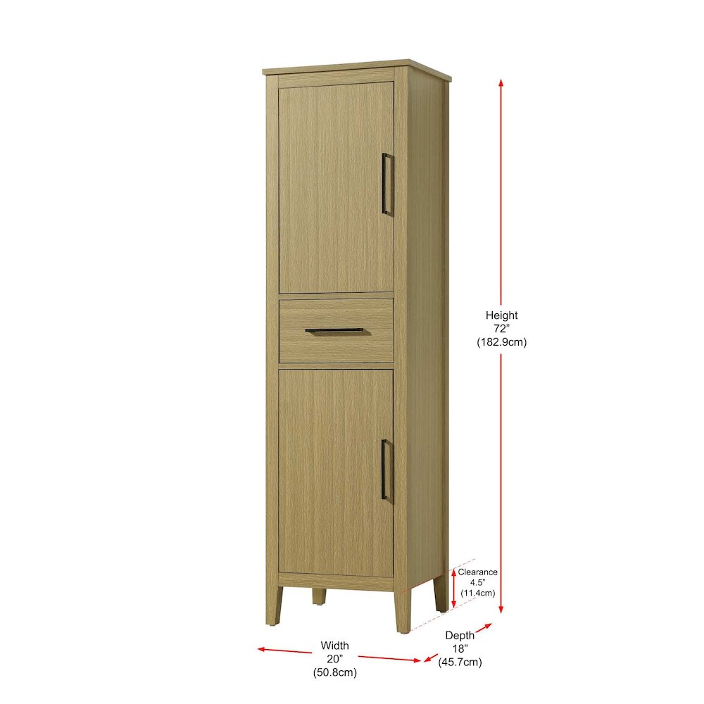 20 Inch Bath Storage Cabinet in Honey Brown. Picture 8