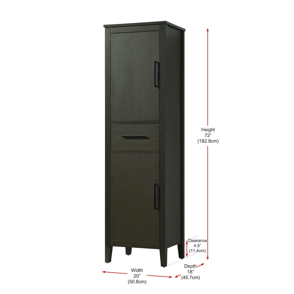 20 Inch Bath Storage Cabinet in Mocha Brown. Picture 8
