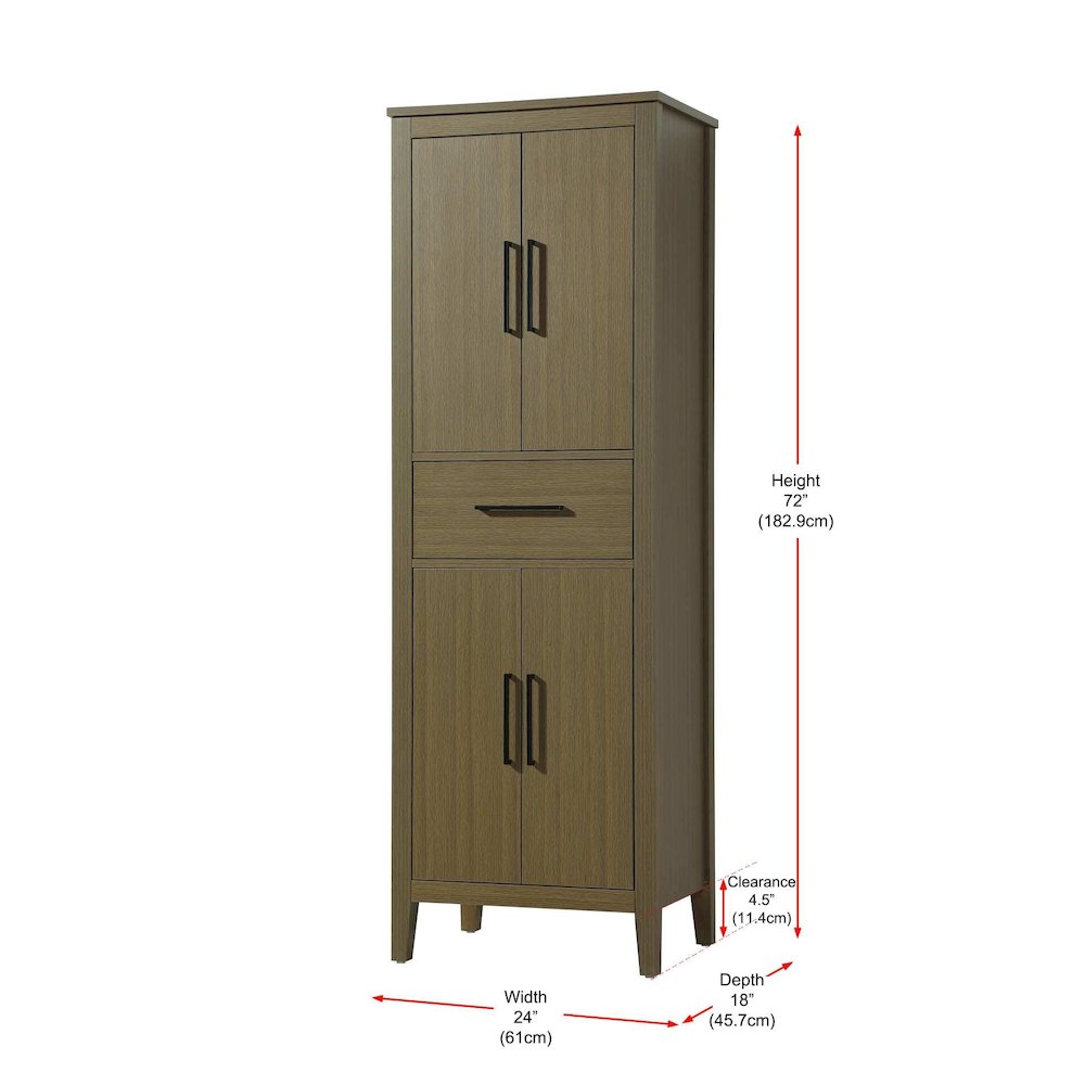 24 Inch Bath Storage Cabinet in Chestnut Brown. Picture 8