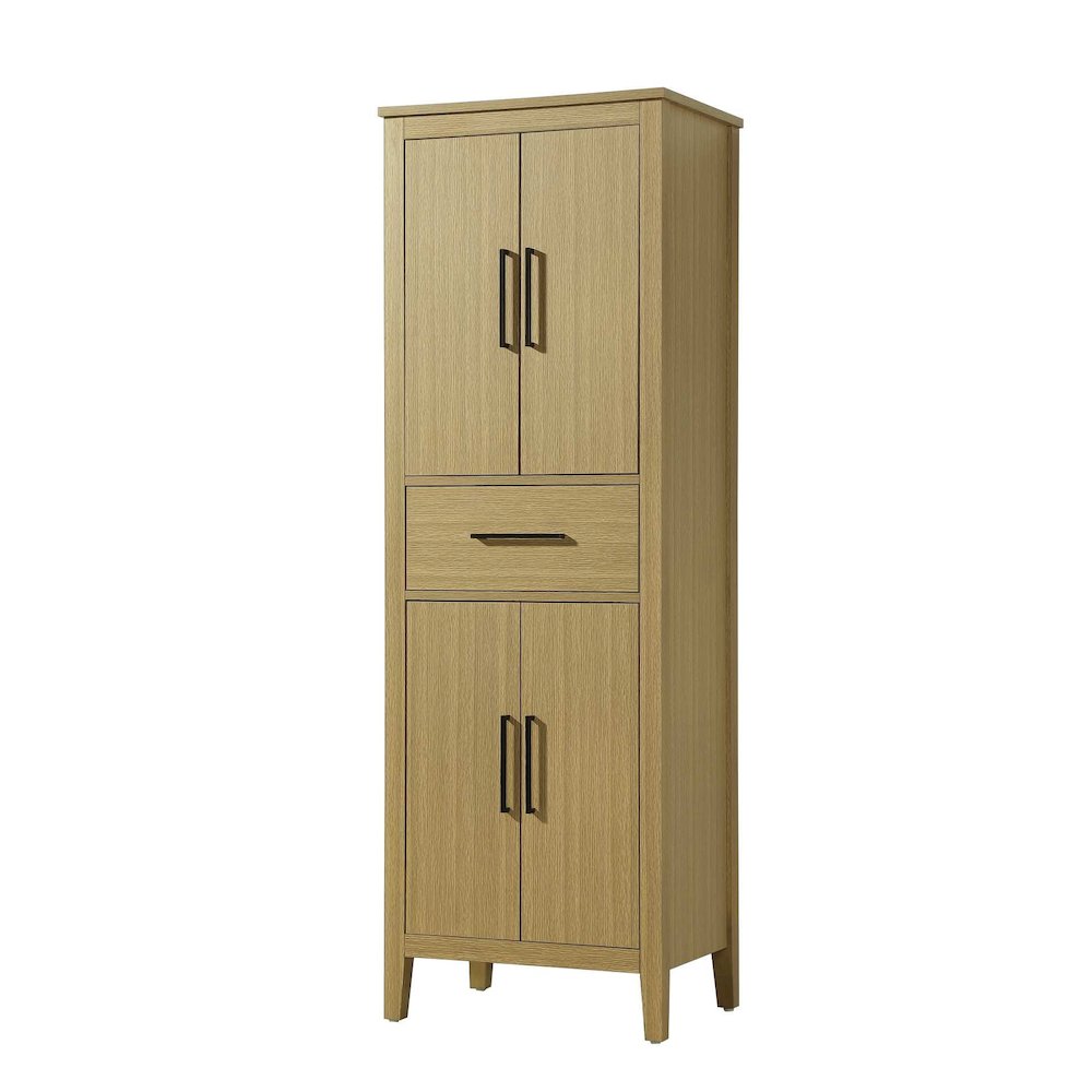 24 Inch Bath Storage Cabinet in Honey Brown. Picture 1
