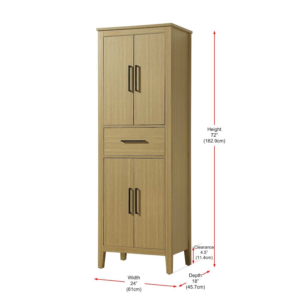 24 Inch Bath Storage Cabinet in Honey Brown. Picture 8