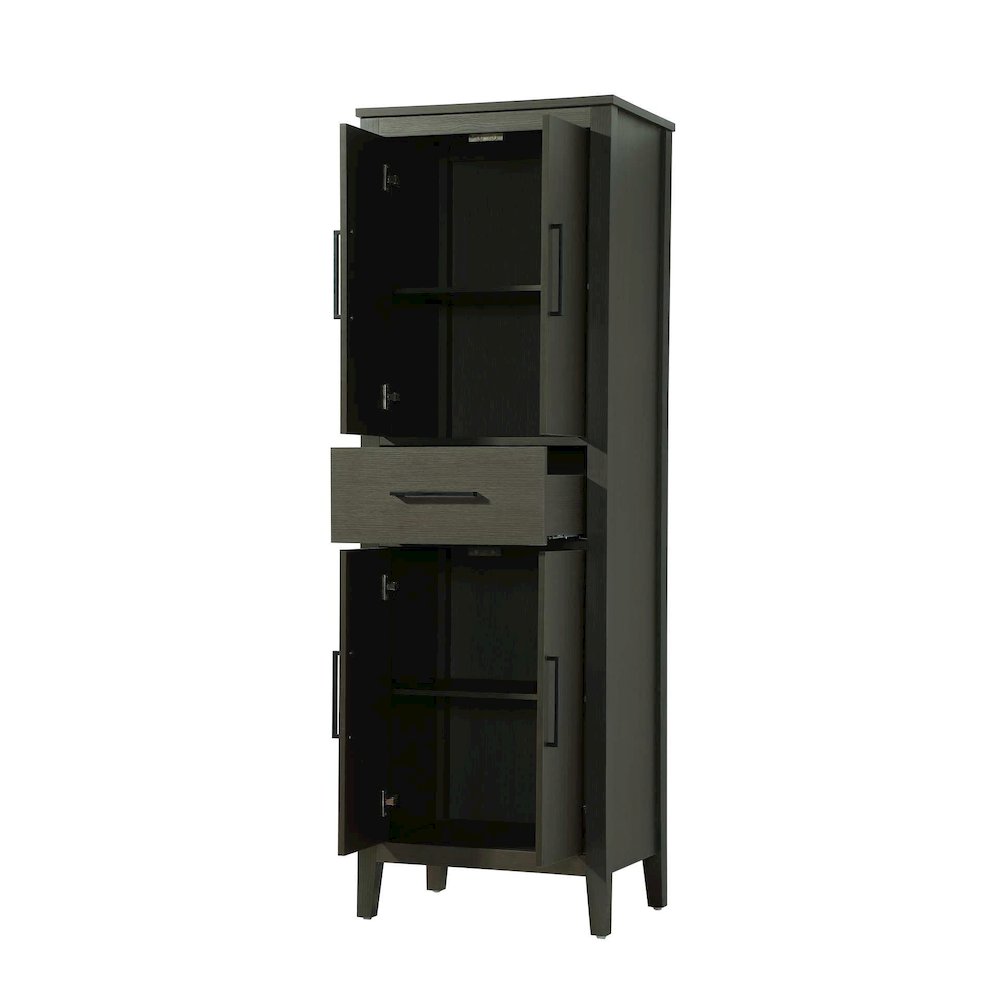 24 Inch Bath Storage Cabinet in Mocha Brown. Picture 2