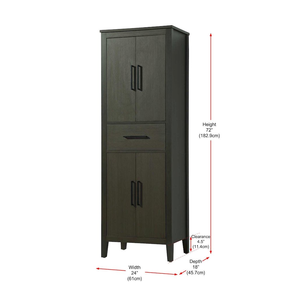 24 Inch Bath Storage Cabinet in Mocha Brown. Picture 8