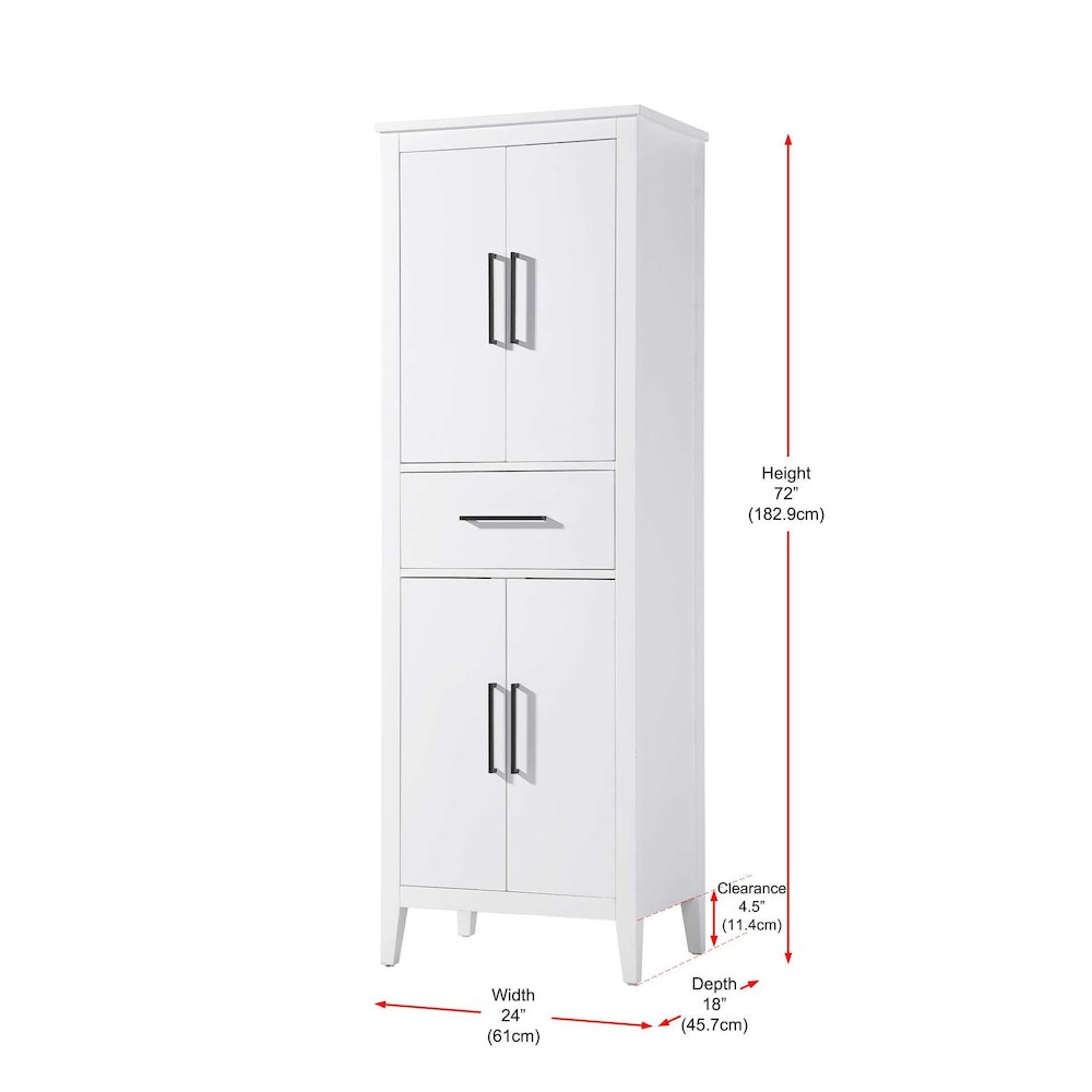 24 Inch Bath Storage Cabinet in White. Picture 8