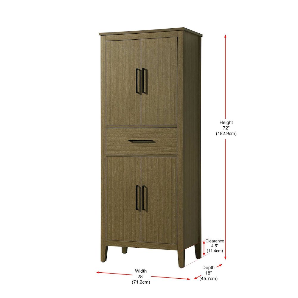 28 Inch Bath Storage Cabinet in Chestnut Brown. Picture 8