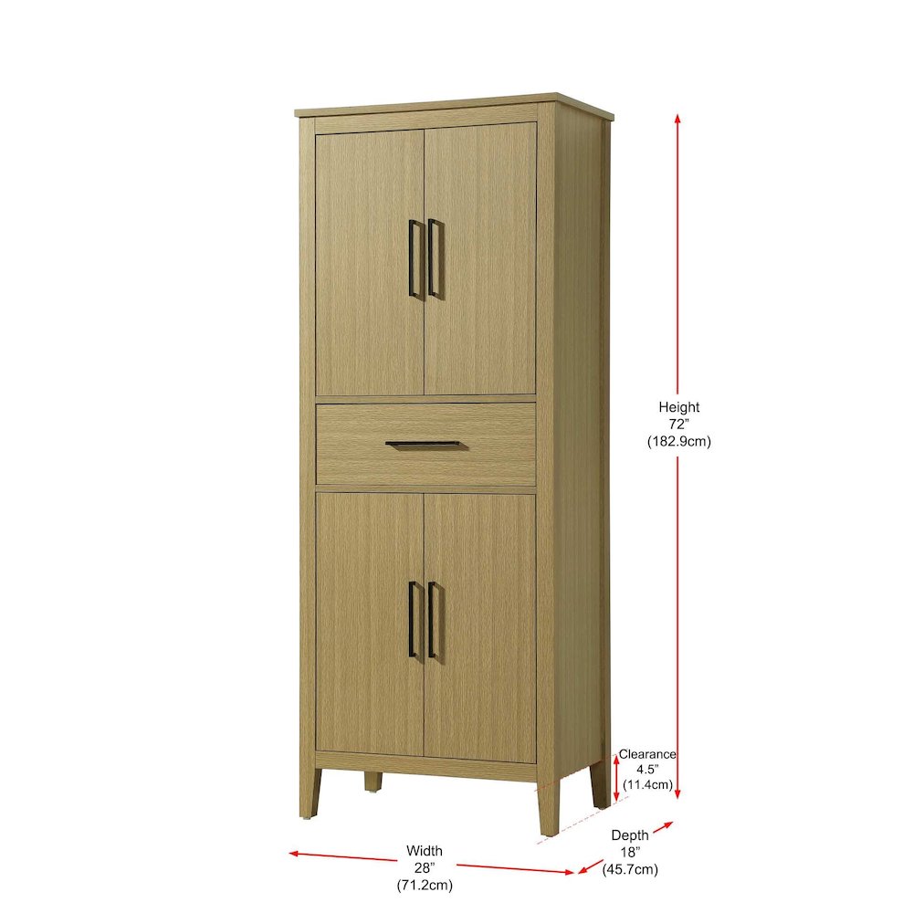 28 Inch Bath Storage Cabinet in Honey Brown. Picture 8