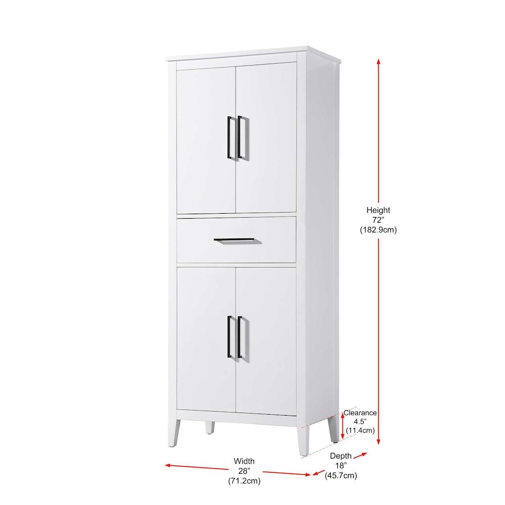 28 Inch Bath Storage Cabinet in White. Picture 8