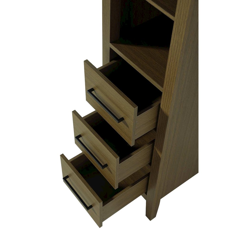 16 Inch Open Shelving Bath Storage Cabinet in Chestnut Brown. Picture 4
