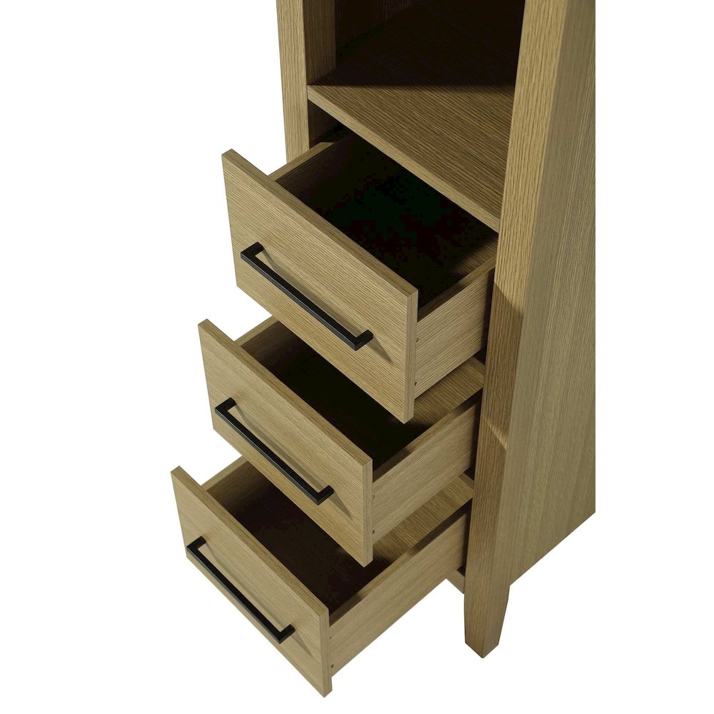 16 Inch Open Shelving Bath Storage Cabinet in Honey Brown. Picture 3