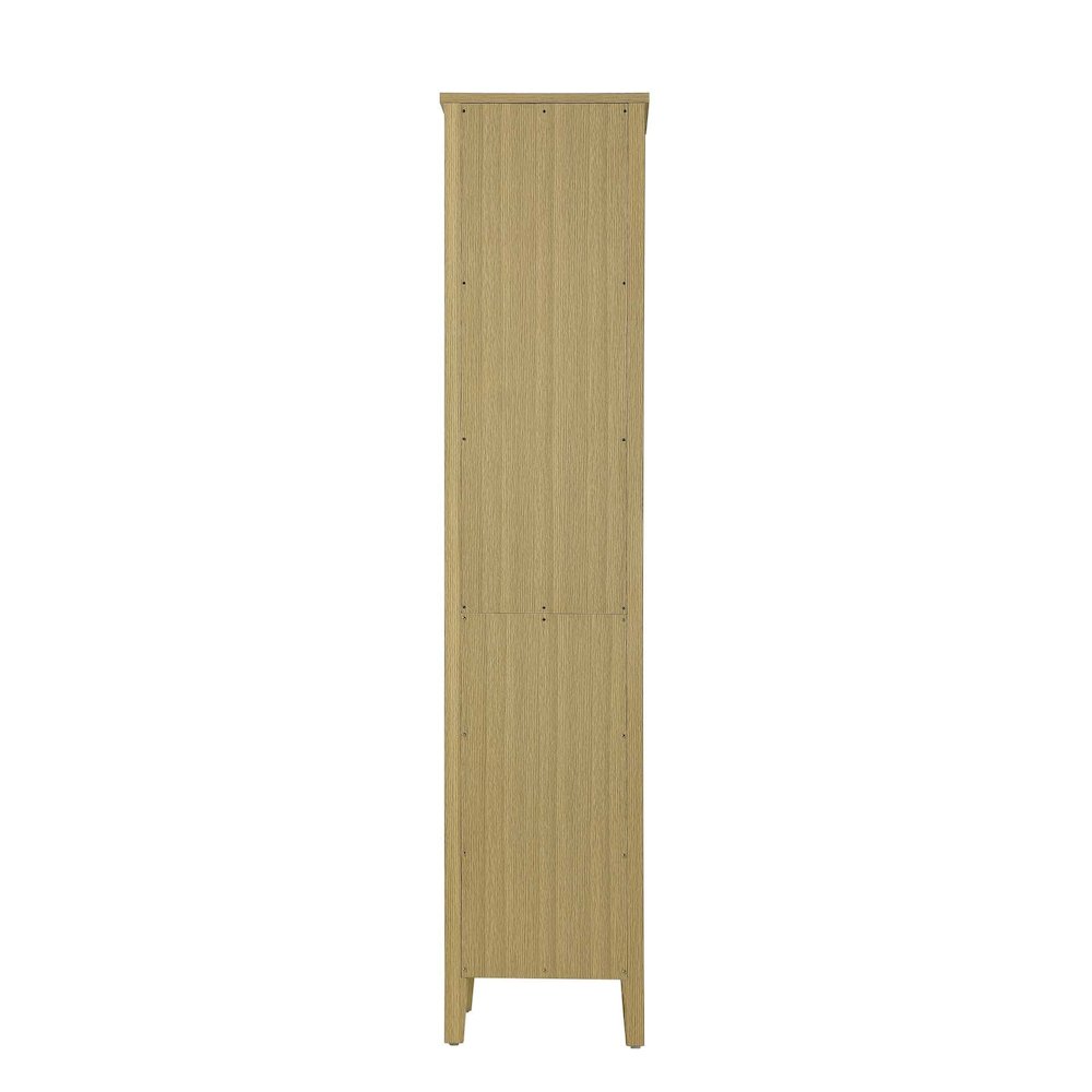 16 Inch Open Shelving Bath Storage Cabinet in Honey Brown. Picture 6