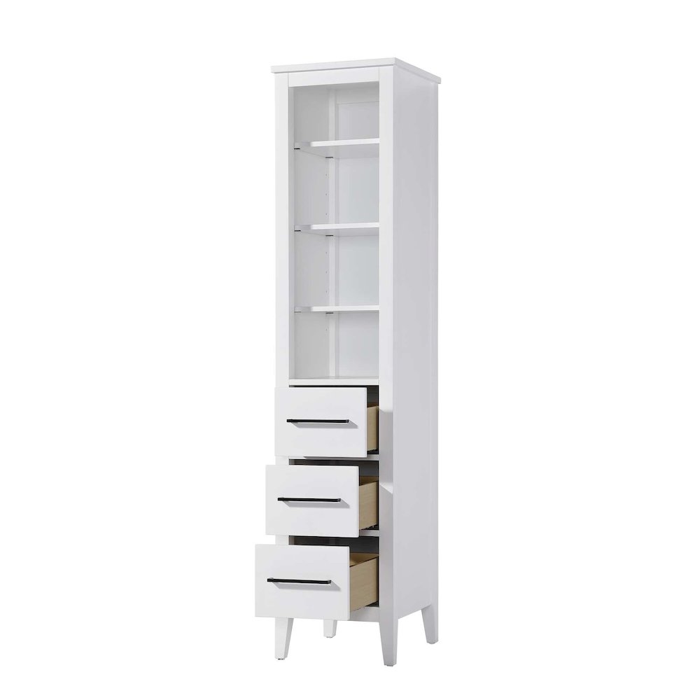 16 Inch Open Shelving Bath Storage Cabinet in White. Picture 2