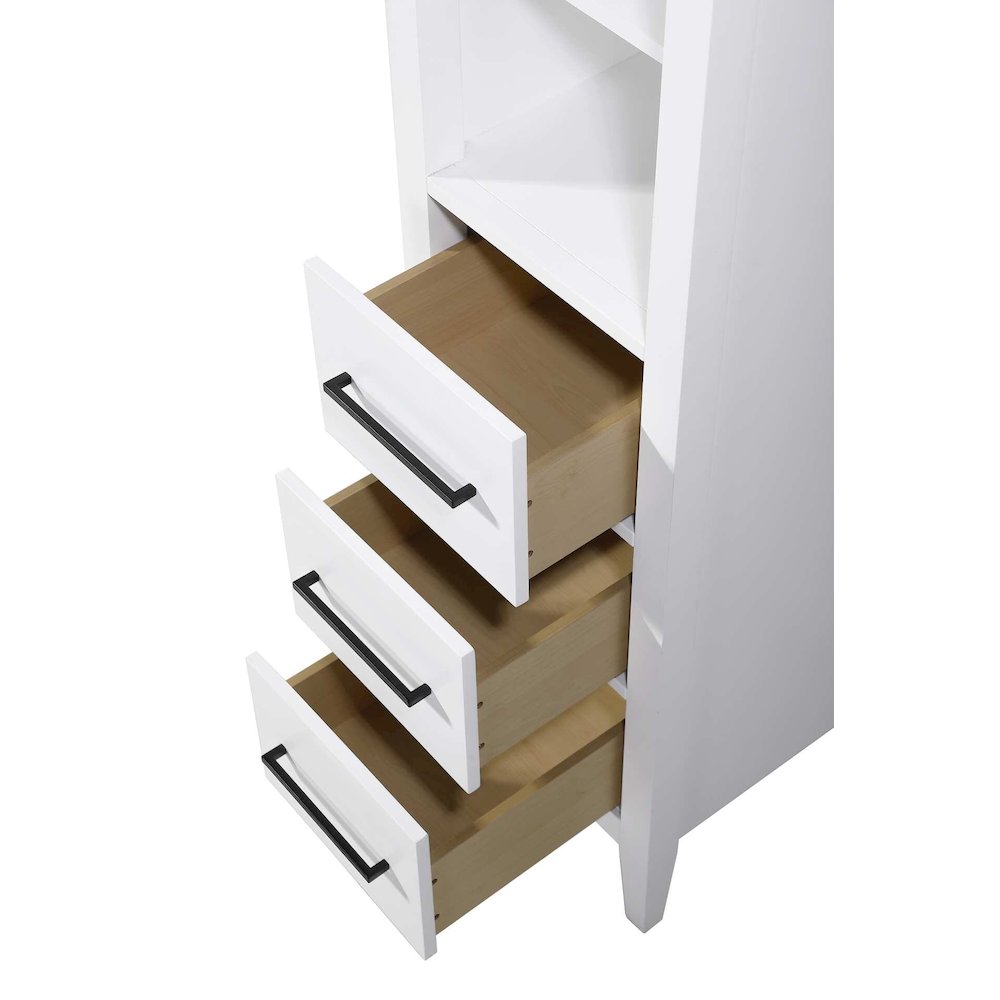 16 Inch Open Shelving Bath Storage Cabinet in White. Picture 3