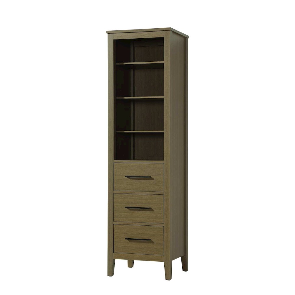 20 Inch Open Shelving Bath Storage Cabinet in Chestnut Brown. Picture 1