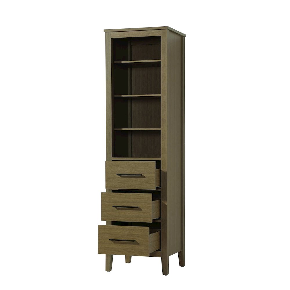20 Inch Open Shelving Bath Storage Cabinet in Chestnut Brown. Picture 2