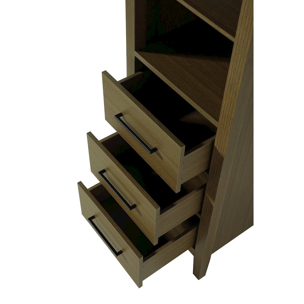 20 Inch Open Shelving Bath Storage Cabinet in Chestnut Brown. Picture 3