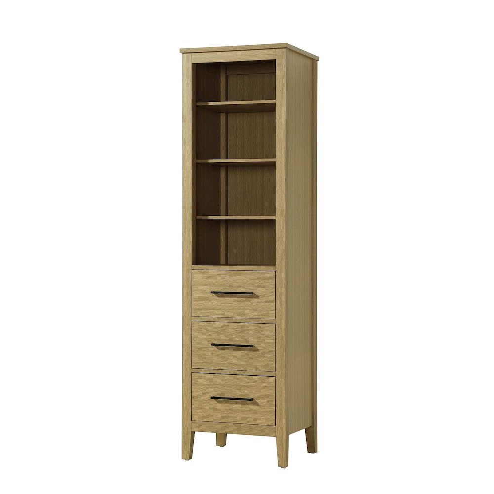 20 Inch Open Shelving Bath Storage Cabinet in Honey Brown. Picture 1