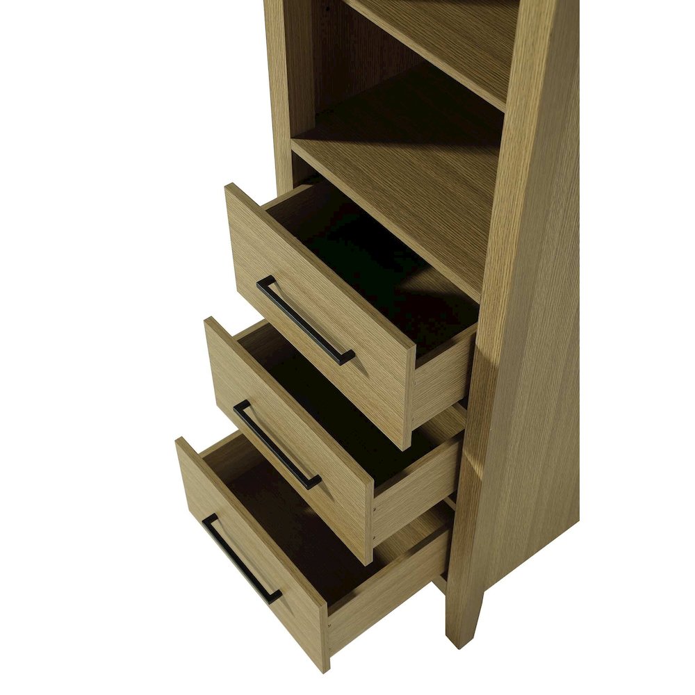 20 Inch Open Shelving Bath Storage Cabinet in Honey Brown. Picture 3