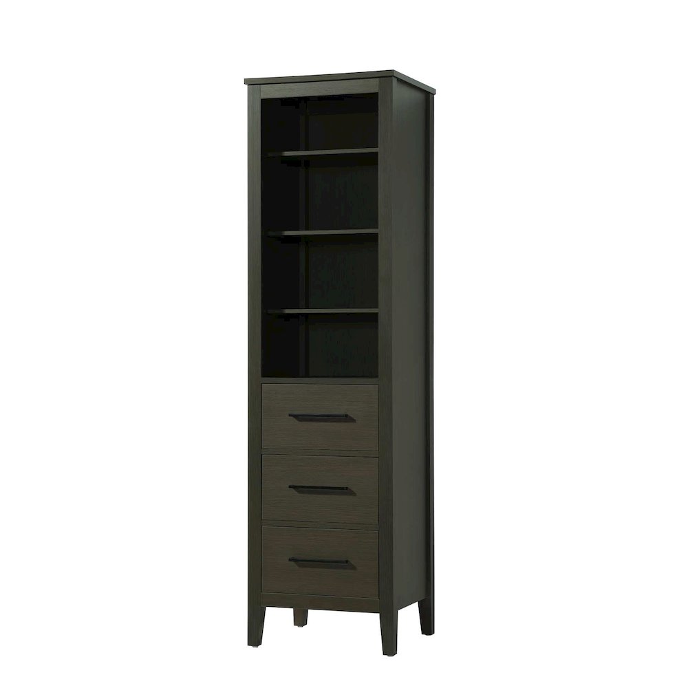20 Inch Open Shelving Bath Storage Cabinet in Mocha Brown. Picture 1