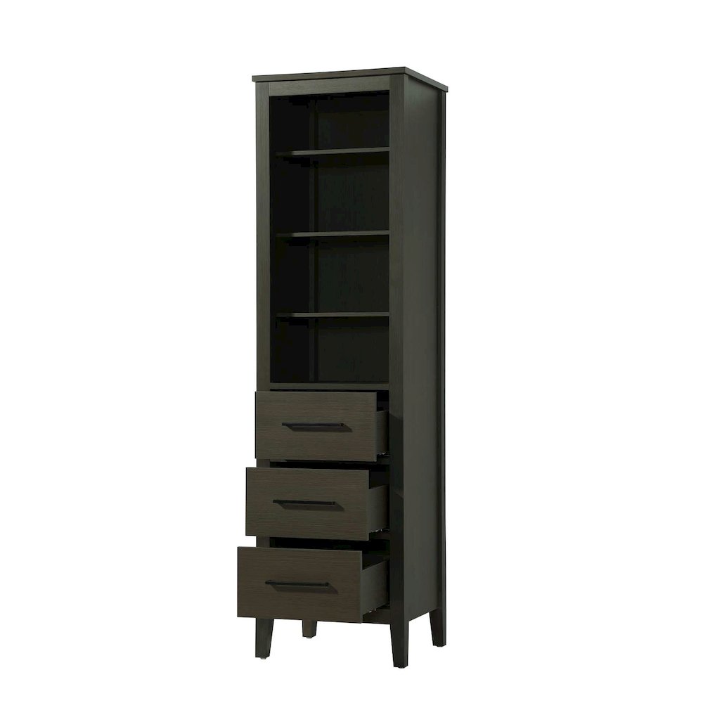 20 Inch Open Shelving Bath Storage Cabinet in Mocha Brown. Picture 2